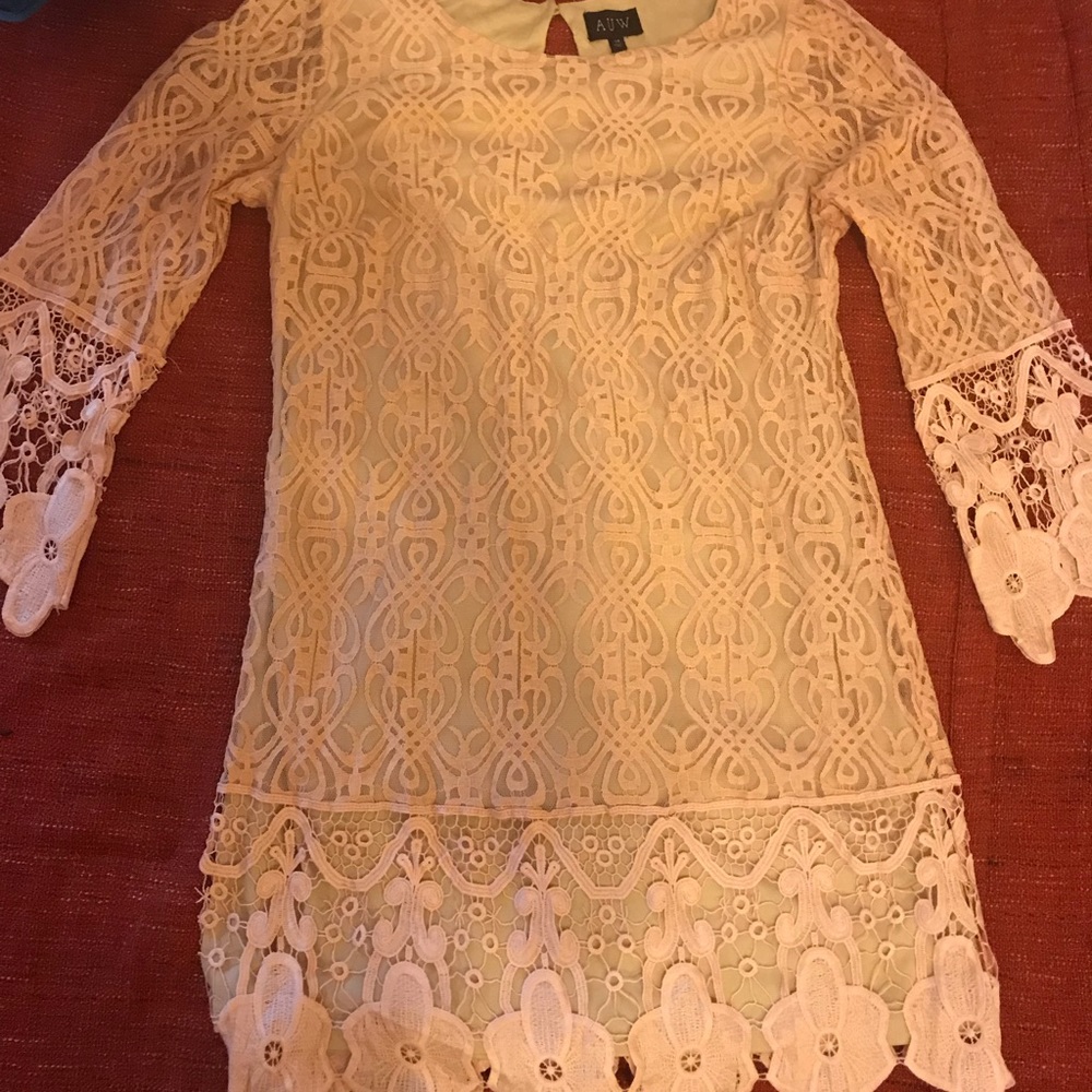 Great PLUS size Easter dress ⭐️Peach lace dress
